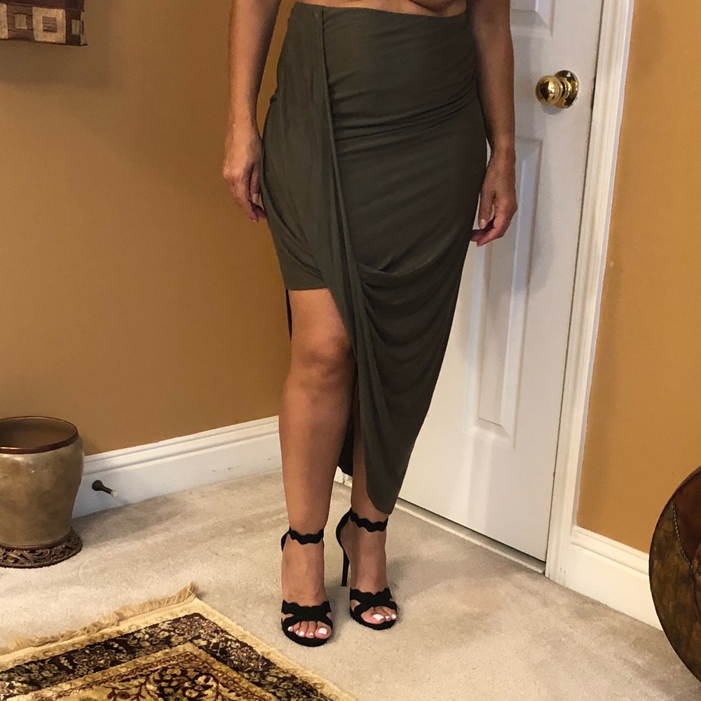 Express Loop Front Asymmetrical Skirt